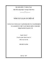 Tóm tắt Luận án Nâng cao năng lực cạnh tranh của ngành dịch vụ logistics Việt Nam trong bối cảnh hội nhập kinh tế quốc tế