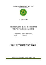 Tóm tắt Luận án Nghiên cứu sinh kế của hộ nông dân ở vùng ven thành phố Nam Định