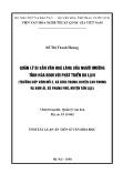 Tóm tắt Luận án Quản lý di sản văn hoá làng của người Mường tỉnh Hòa Bình với phát triển du lịch (Trường hợp xóm Mỗ 2, xã Bình Thanh, huyện Cao Phong và xóm Ải, xã Phong Phú, huyện Tân Lạc)