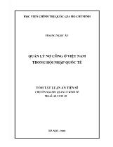 Tóm tắt Luận án Quản lý nợ công ở Việt Nam trong hội nhập quốc tế