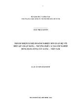 Tóm tắt Luận án Trách nhiệm xã hội doanh nghiệp: Mối quan hệ với hiệu quả hoạt động – Trường hợp các doanh nghiệp đồng bằng sông Cửu Long – Việt Nam