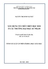 Tóm tắt Luận án Xây dựng tổ chức biết học hỏi ở các trường đại học sư phạm