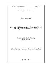 Tóm tắt Luận văn Bán đấu giá trong thi hành án dân sự (Từ thực tiễn tỉnh Vĩnh Phúc)