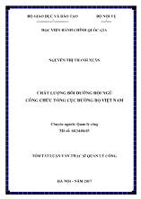 Tóm tắt Luận văn Chất lượng bồi dưỡng đội ngũ công chức Tổng cục đường bộ Việt Nam