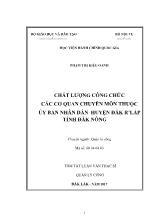 Tóm tắt Luận văn Chất lượng công chức các cơ quan chuyên môn thuộc Ủy ban nhân dân huyện Đăk R’lấp tỉnh Đăk Nông