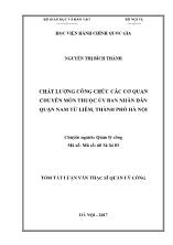 Tóm tắt Luận văn Chất lượng công chức các cơ quan chuyên môn thuộc Uỷ ban nhân dân quận Nam Từ Liêm, thành phố Hà Nội