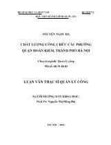 Tóm tắt Luận văn Chất lượng công chức các phường quận Hoàn Kiếm, thành phố Hà Nội