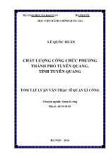 Tóm tắt Luận văn Chất lượng công chức phường thành phố Tuyên Quang, tỉnh Tuyên Quang