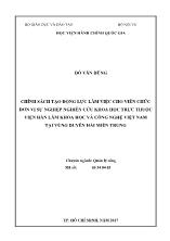 Tóm tắt Luận văn Chính sách tạo động lực làm việc cho viên chức đơn vị sự nghiệp nghiên cứu khoa học trực thuộc Viện hàn lâm Khoa học và Công nghệ Việt Nam tại vùng duyên hải miền Trung