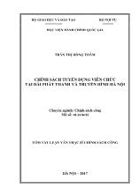 Tóm tắt Luận văn Chính sách tuyển dụng viên chức tại Đài phát thanh và truyền hình Hà Nội