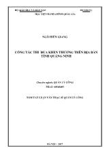 Tóm tắt Luận văn Công tác thi đua, khen thưởng trên địa bàn tỉnh Quảng Ninh