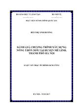 Tóm tắt Luận văn Đánh giá chương trình xây dựng nông thôn mới tại huyện Mê Linh, thành phố Hà Nội