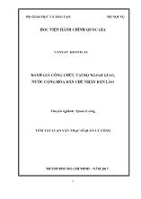Tóm tắt Luận văn Đánh giá công chức tại Bộ ngoại giao, nước Cộng hòa Dân chủ Nhân dân Lào