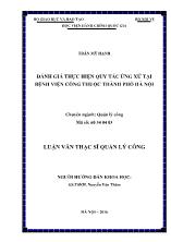 Tóm tắt Luận văn Đánh giá thực hiện quy tắc ứng xử tại bệnh viện công thuộc thành phố Hà Nội