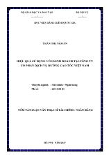 Tóm tắt Luận văn Hiệu quả sử dụng vốn kinh doanh tại Công ty Cổ phần Dịch vụ đường cao tốc Việt Nam