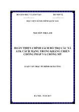 Tóm tắt Luận văn Hoàn thiện chính sách hỗ trợ các xã ATK cách mạng trong kháng chiến chống Pháp và chống Mỹ