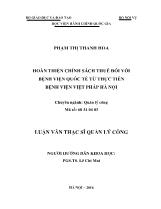 Tóm tắt Luận văn Hoàn thiện chính sách thuế đối với bệnh viện quốc tế từ thực tiễn bệnh viện Việt Pháp Hà Nội