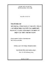 Tóm tắt Luận văn Mô phỏng, tính toán lý thuyết, tối ưu cấu hình theo nguyên tắc khép kín mạch từ và dãy tích hợp cảm biến từ - điện cấu trúc micro-nano