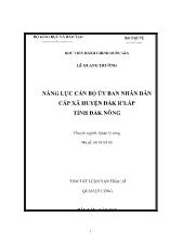 Tóm tắt Luận văn Năng lực cán bộ ủy ban nhân dân cấp xã huyện Đắk R’lấp tỉnh Đắk Nông