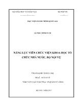 Tóm tắt Luận văn Năng lực viên chức viện khoa học tổ chức nhà nước, bộ nội vụ