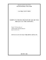 Tóm tắt Luận văn Nghiên cứu phương pháp nén dữ liệu để tăng hiệu quả lưu trữ chuỗi DNA