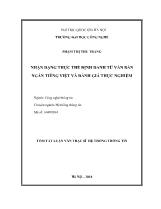 Tóm tắt Luận văn Nhận dạng thực thể định danh từ văn bản ngắn tiếng Việt và đánh giá thực nghiệm