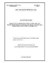 Tóm tắt Luận văn Pháp luật về kiểm soát chất lượng thủ tục hành chính trong giai đoạn xây dựng văn bản quy phạm pháp luật ở Việt Nam hiện nay
