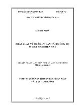 Tóm tắt Luận văn Pháp luật về quản lý vận tải đường bộ ở Việt Nam hiện nay