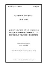 Tóm tắt Luận văn Quản lý nhà nước đối với hoạt động đào tạo nghề cho người khuyết tật trên địa bàn thành phố Hồ Chí Minh