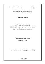 Tóm tắt Luận văn Quản lý nhà nước về đăng kiểm phương tiện thủy nội địa tại cục đăng kiểm Việt Nam
