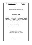 Tóm tắt Luận văn Quản lý nhà nước về đào tạo nghề cho người dân tộc thiểu số trên địa bàn tỉnh Kiên Giang