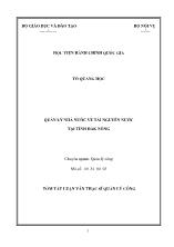 Tóm tắt Luận văn Quản lý nhà nước về tài nguyên nước tại tỉnh Đắk Nông