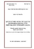 Tóm tắt Luận văn Quản lý nhà nước về vận tải hành khách bằng ô tô trên địa bàn tỉnh Kiên Giang