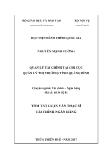 Tóm tắt Luận văn Quản lý tài chính tại chi cục quản lý thị trường tỉnh Quảng Bình
