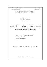 Tóm tắt Luận văn Quản lý tài chính tại sở xây dựng thành phố Hồ Chí Minh