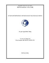 Tóm tắt Luận văn Sử dụng mô hình phân lớp để dự đoán mật độ giao thông