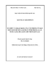 Tóm tắt Luận văn Tổ chức và hoạt động của văn phòng ủy ban nhân dân huyện Sam Phan tỉnh Phòng Sa Ly nước Cộng hòa Dân chủ Nhân dân Lào