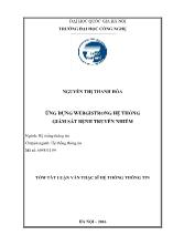 Tóm tắt Luận văn Ứng dụng WebGIS trong hệ thống giám sát bệnh truyền nhiễm