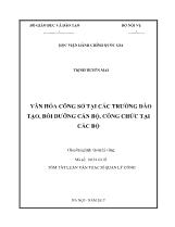 Tóm tắt Luận văn Văn hóa công sở tại các trường đào tạo, bồi dưỡng cán bộ, công chức thuộc các bộ