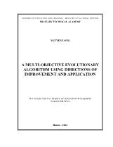 A multi - Objective evolutionary algorithm using directions of improvement and application