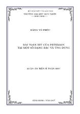 Bài toán Hit của peterson tại một số dạng bậc và ứng dụng