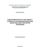 Characterization of the human tlymphocyte phosphoproteome and secretome using proteomic techniques