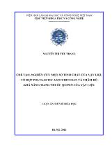 Chế tạo, nghiên cứu một số tính chất của vật liệu tổ hợp polylactic axit / chitosan và thăm dõ khả năng mang thuốc quinin của vật liệu