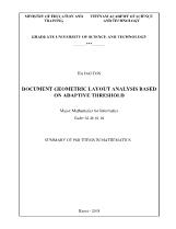 Document geometric layout analysis based on adaptive threshold