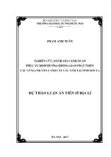 Dự thảo Luận án Nghiên cứu, đánh giá cảnh quan phục vụ định hướng không gian phát triển các vùng chuyên canh cây lâu năm tại tỉnh Sơn La