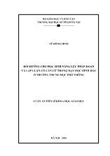 Luận án Bồi dưỡng cho học sinh năng lực phán đoán và lập luận có căn cứ trong dạy học hình học ở trường trung học phổ thông