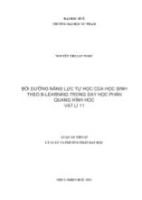 Luận án Bồi dưỡng năng lực tự học của học sinh theo B - Learning trong dạy học phàn quang hình học Vật li 11