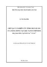 Luận án Chế tạo và nghiên cứu tính chất quang của màng mỏng vật liệu nanocomposite SiO2 / ZNO pha tạp ion Eu3+ và Er3+