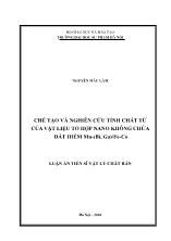 Luận án Chế tạo và nghiên cứu tính chất từ của vật liệu tổ hợp nano không chứa đất hiếm Mn - (bi, ga) / Fe - co