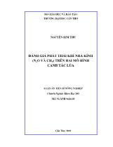 Luận án Đánh giá phát thải khí nhà kính (N2O và Ch4) trên hai mô hình canh tác lúa